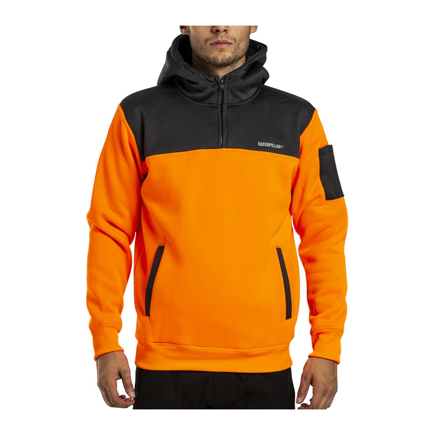 Caterpillar Men's Hi Vis Hoodies Orange/Grey CAT-96724